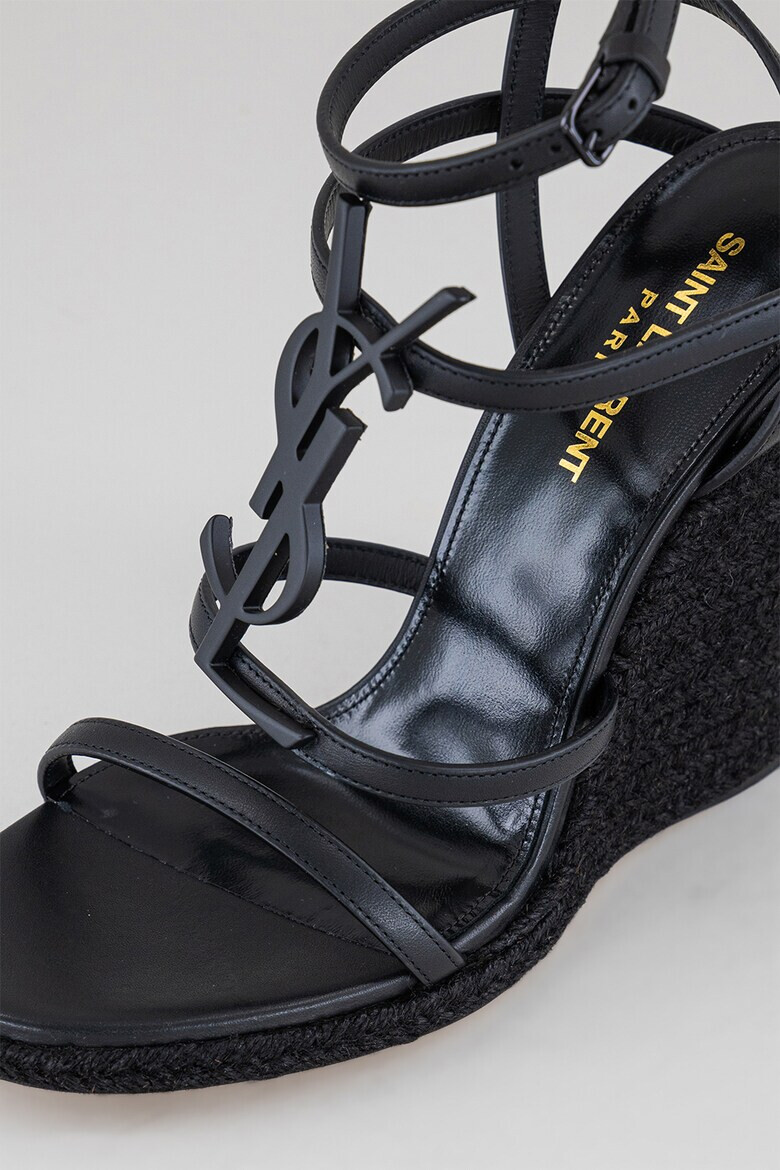 Saint Laurent Сандали Cassandra тип еспадрили с монограм - Pepit.bg