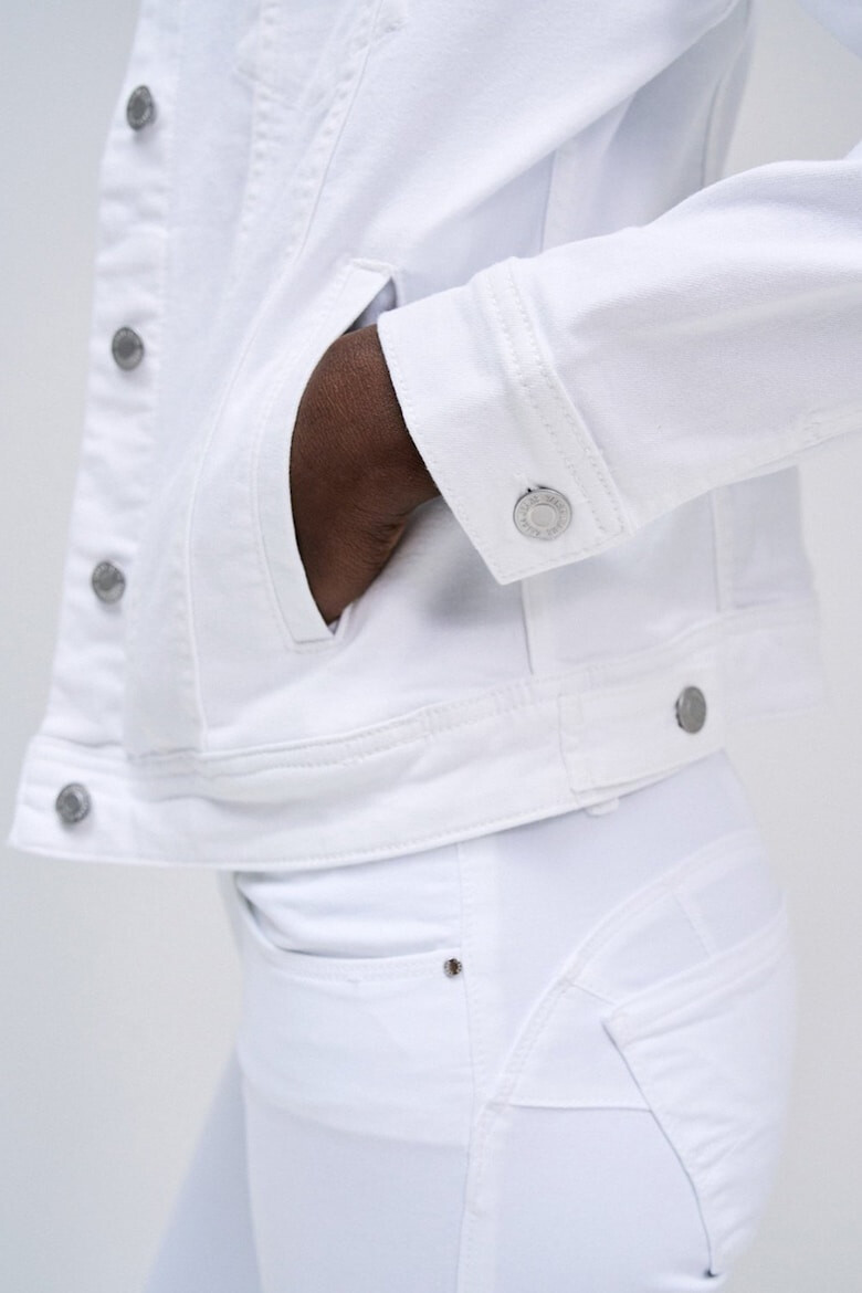 Salsa Jeans Дънково яке с джобове с капаче - Бял - Pepit.bg