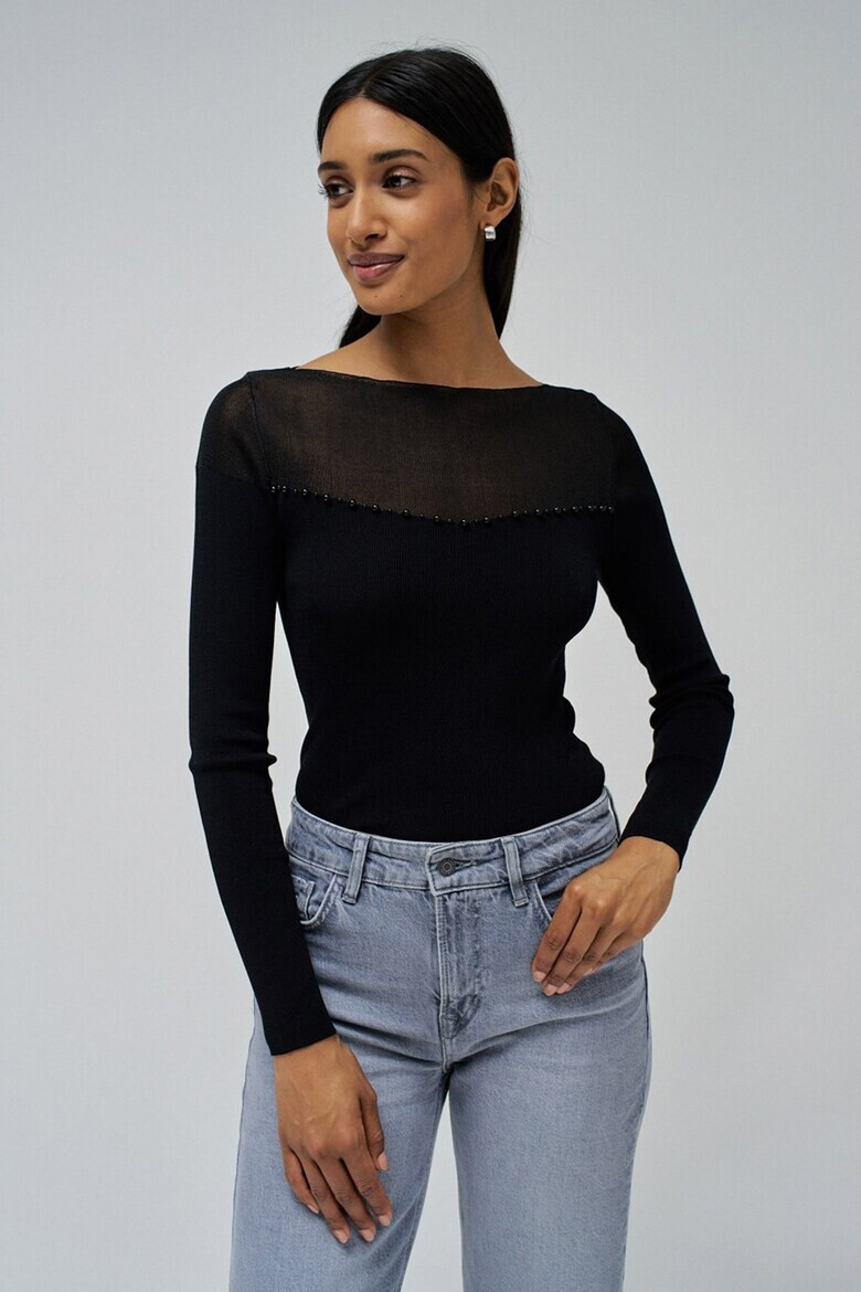 Salsa Jeans Слим блуза с деколте тип лодка - Pepit.bg