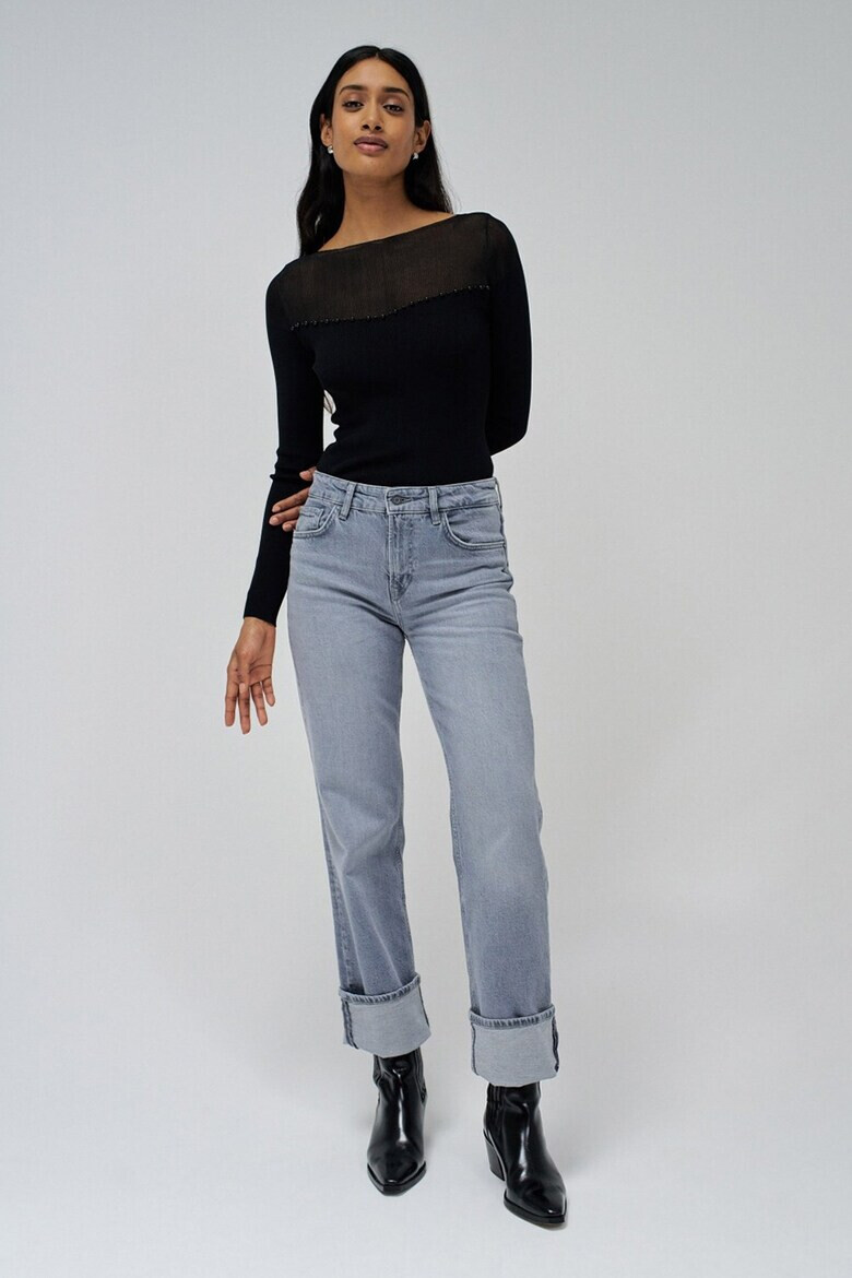 Salsa Jeans Слим блуза с деколте тип лодка - Pepit.bg