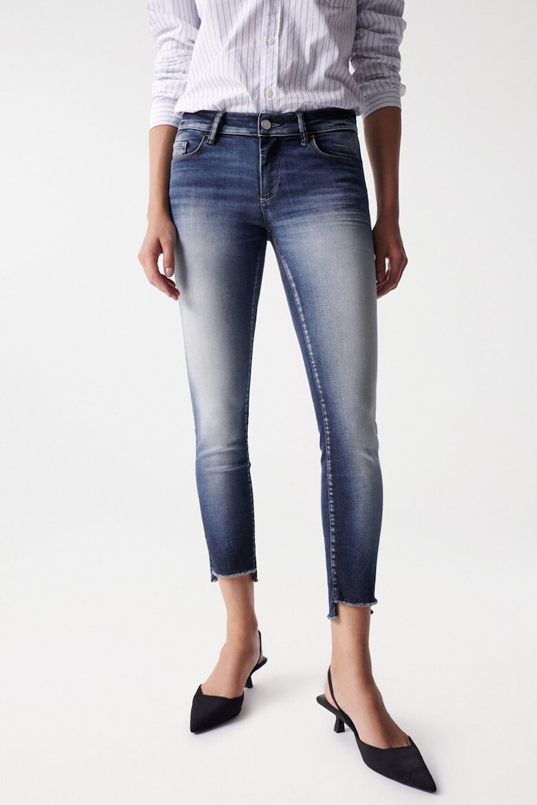 Salsa Jeans Дънки над глезена Wonder с повдигащ ефект - Тъмносин/Мръснобял - Pepit.bg