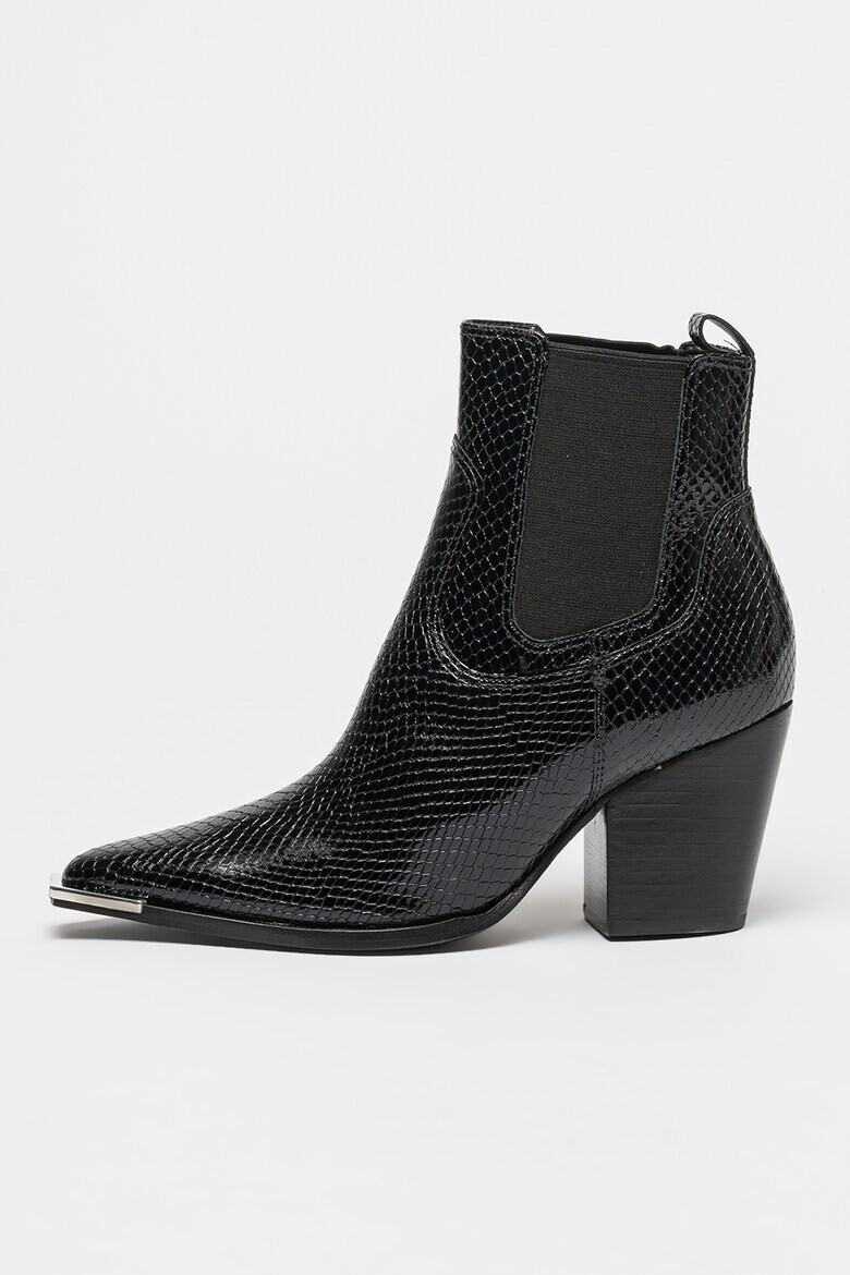Schutz Кожени боти Brandy с текстил и кубински ток - Pepit.bg