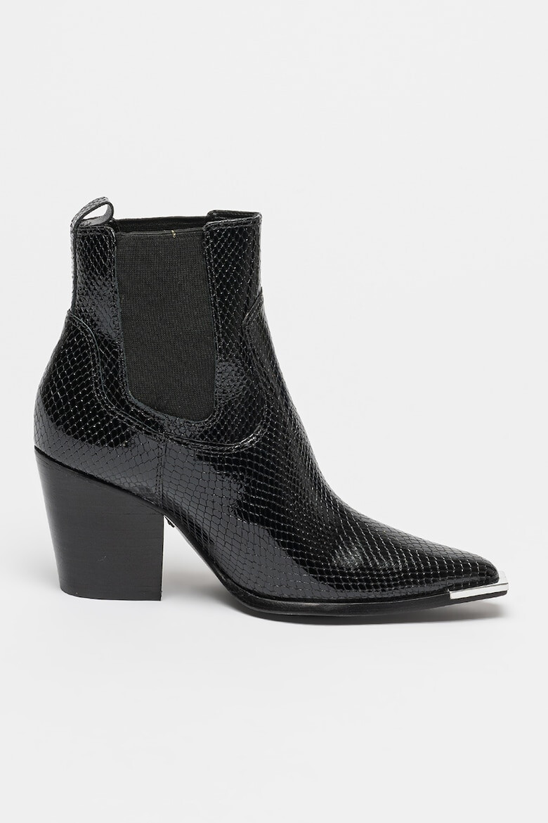Schutz Кожени боти Brandy с текстил и кубински ток - Pepit.bg