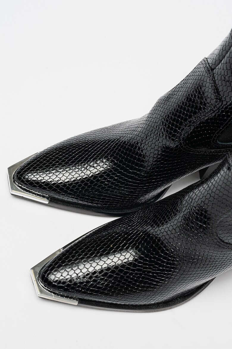 Schutz Кожени боти Brandy с текстил и кубински ток - Pepit.bg