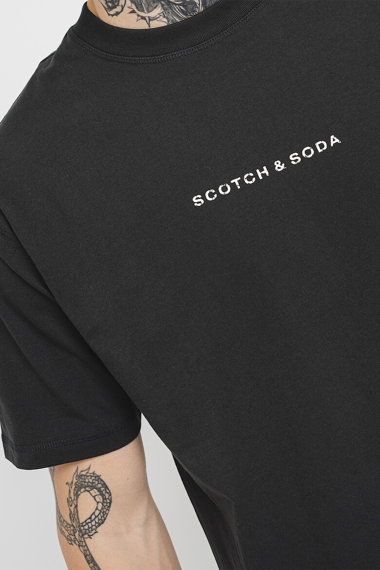 Scotch & Soda Памучна тениска с овално деколте - Pepit.bg