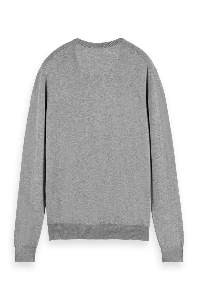 Scotch  Soda Пуловер Essentials с овално деколте - Сив - Pepit.bg