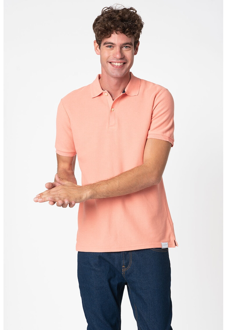 Scotch & Soda Тениска с яка и рипс - Pepit.bg