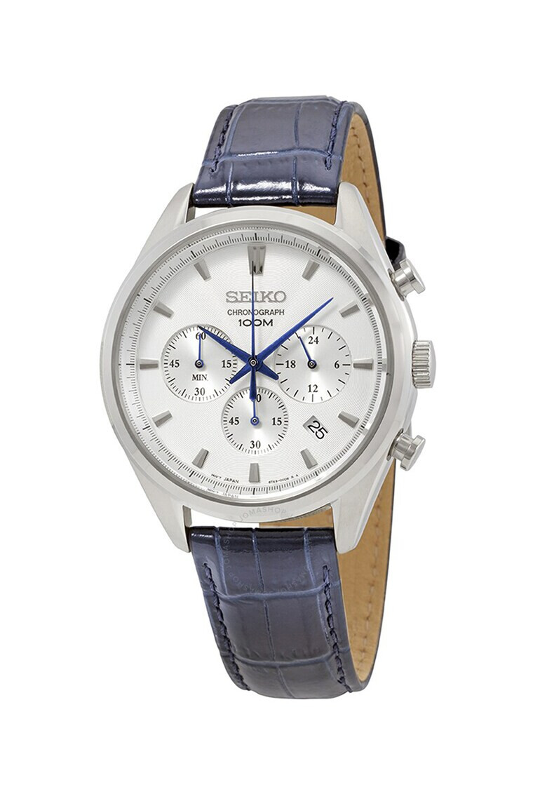 Seiko Часовник с кожена каишка - Pepit.bg