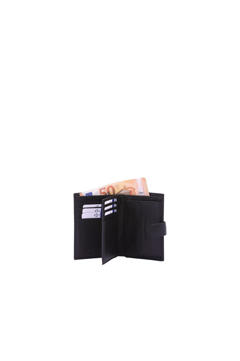 Sergio Tacchini Sergio Valentini - Кожен портфейл с капси - Черен - Pepit.bg