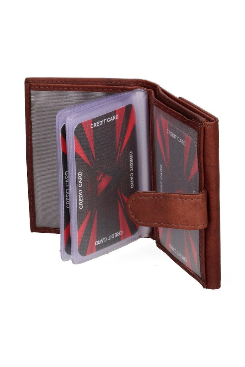Sergio Valentini Портфейл от еко кожа - Сиво-кафяв - Pepit.bg