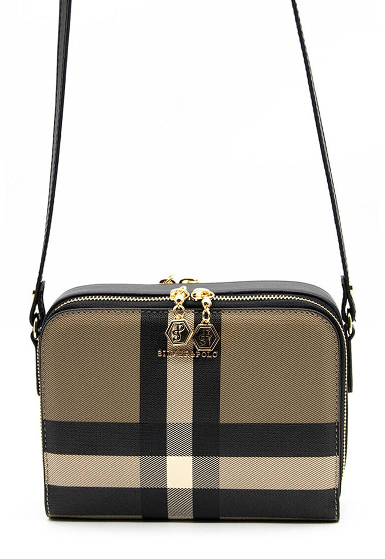 Silver&Polo Карирана чанта през рамо - Pepit.bg