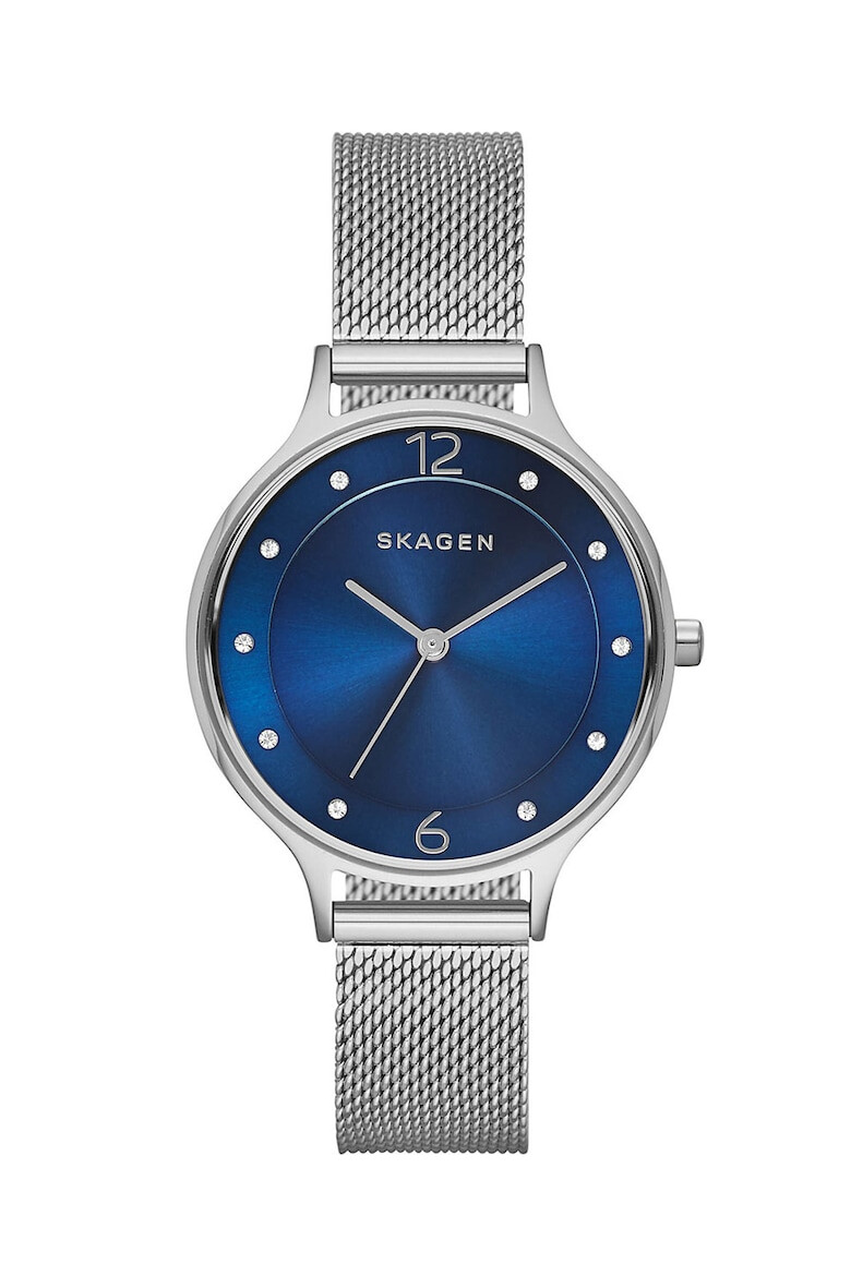 Skagen Часовник в сребристо и тъмносиньо - Pepit.bg