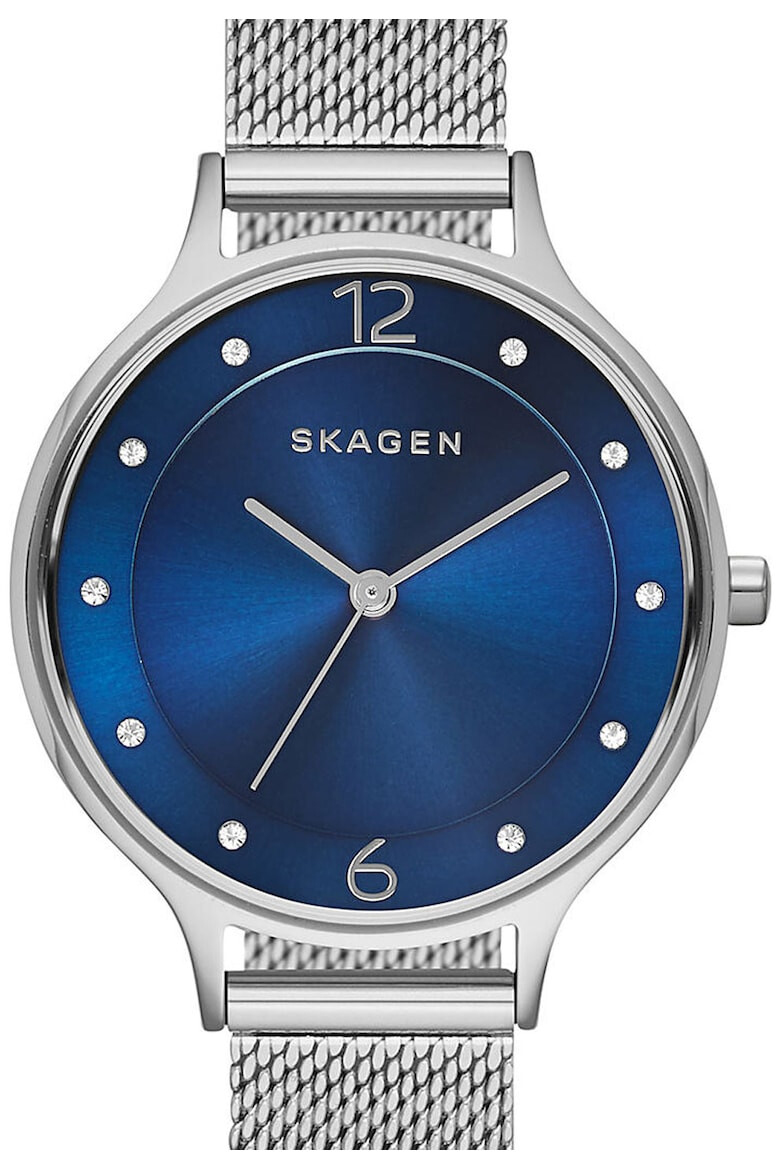 Skagen Часовник в сребристо и тъмносиньо - Pepit.bg