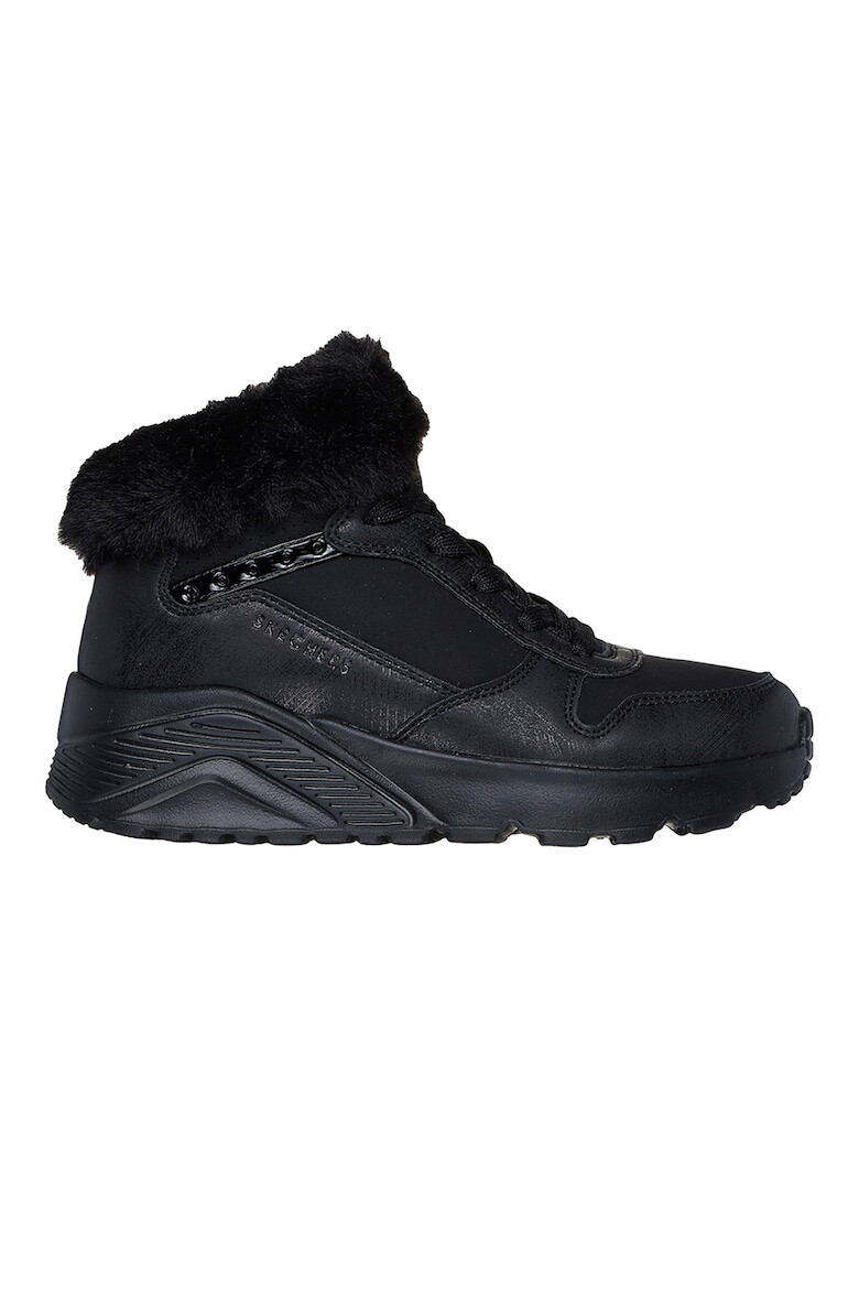 Skechers Боти с еко пух - Черен - Pepit.bg