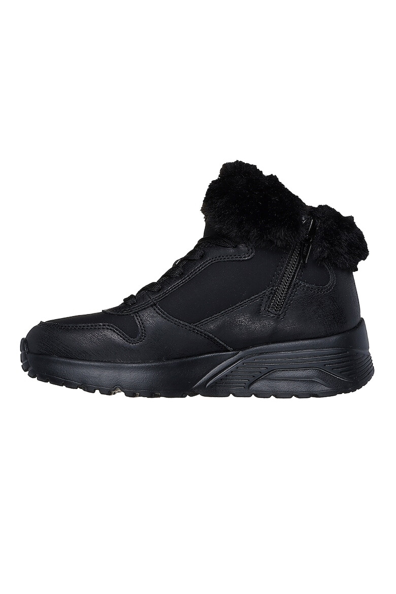 Skechers Боти с еко пух - Черен - Pepit.bg