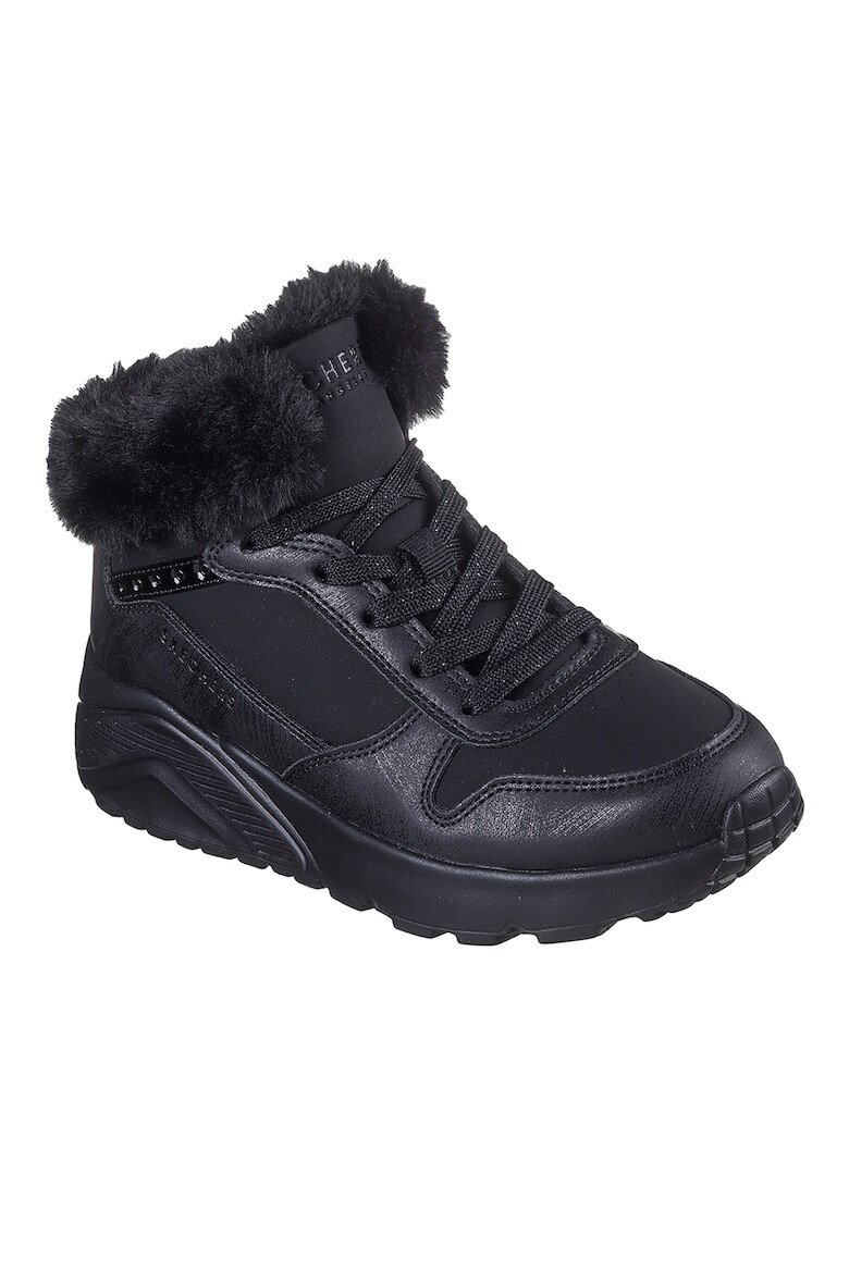 Skechers Боти с еко пух - Черен - Pepit.bg