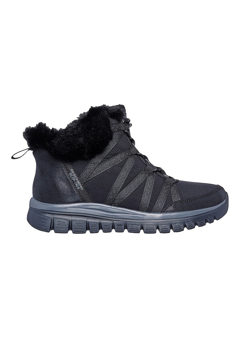 Skechers Боти Slip-Ins с еко пух - Черен - Pepit.bg