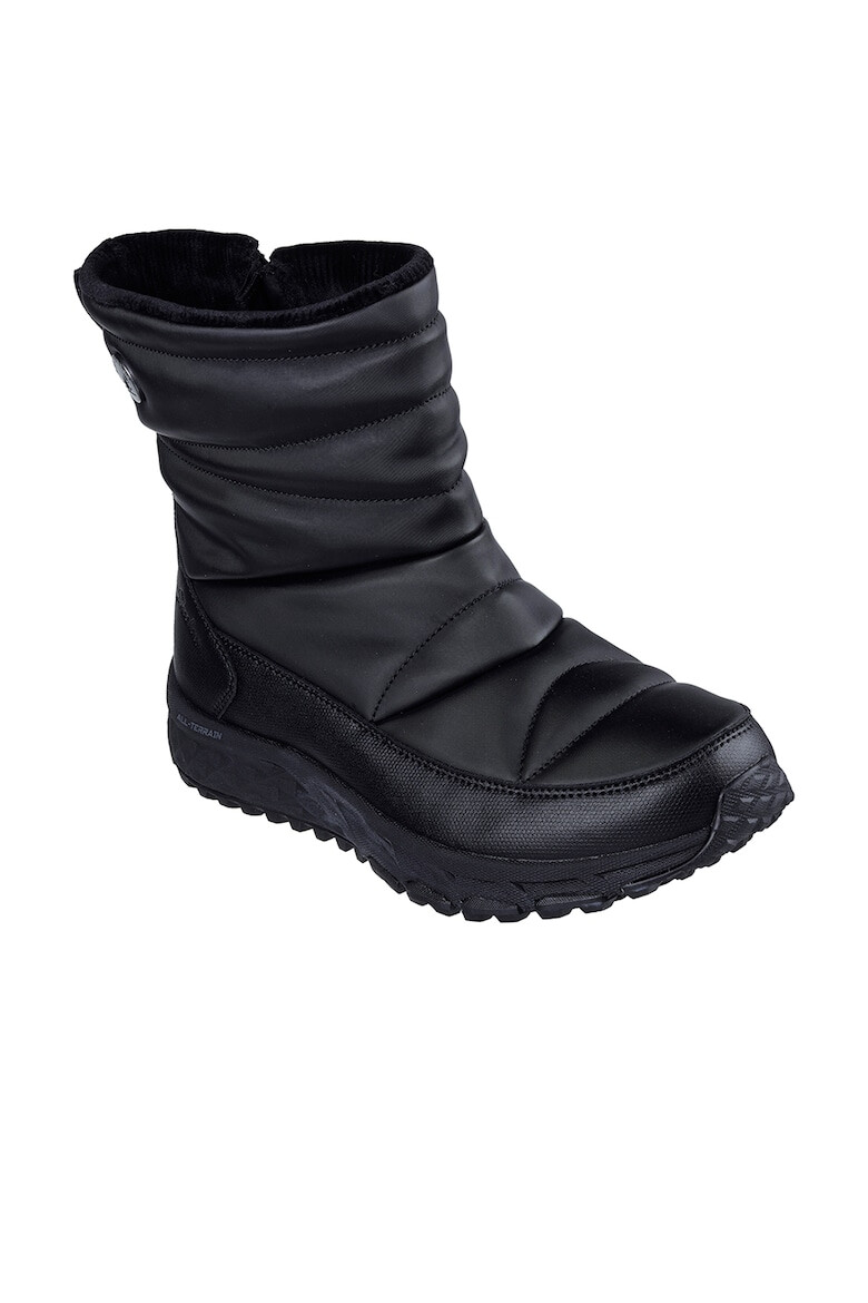 Skechers Кожени боти със синтетика - Черен - Pepit.bg