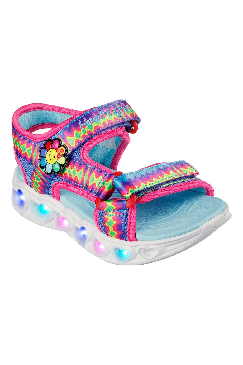 Skechers Сандали Heart Lights с велкро и LED светлини - Pepit.bg