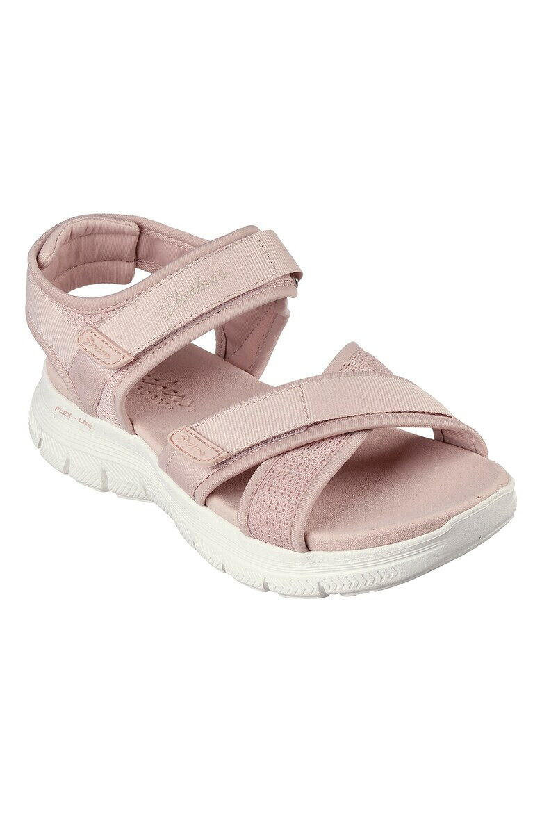 Skechers Сандали с велкро и лого - Бледо розово - Pepit.bg
