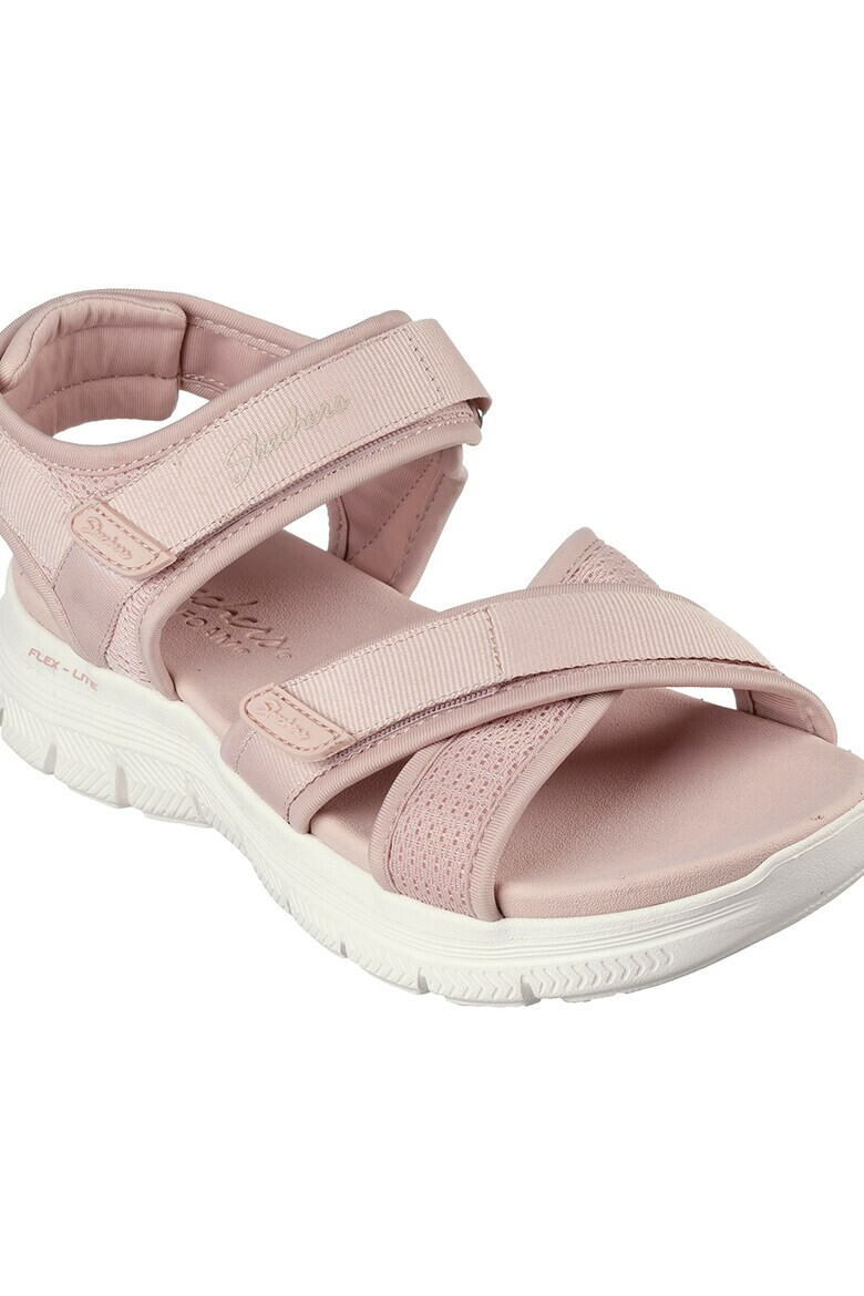 Skechers Сандали с велкро и лого - Бледо розово - Pepit.bg