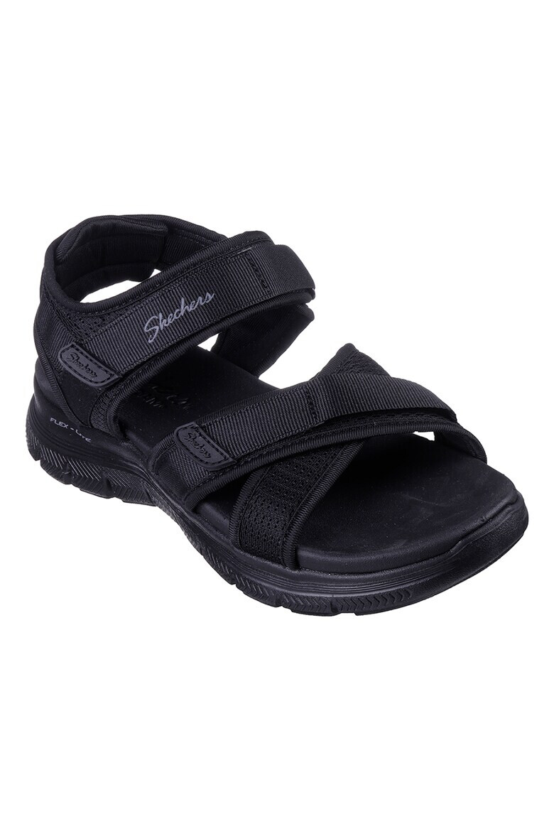 Skechers Сандали с велкро и лого - Черен - Pepit.bg