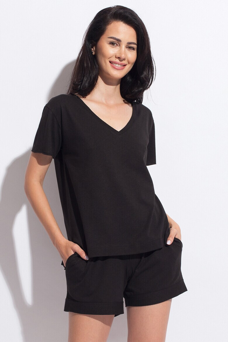 Sofiaman Домашна тениска Cool Flax с шпиц - Pepit.bg