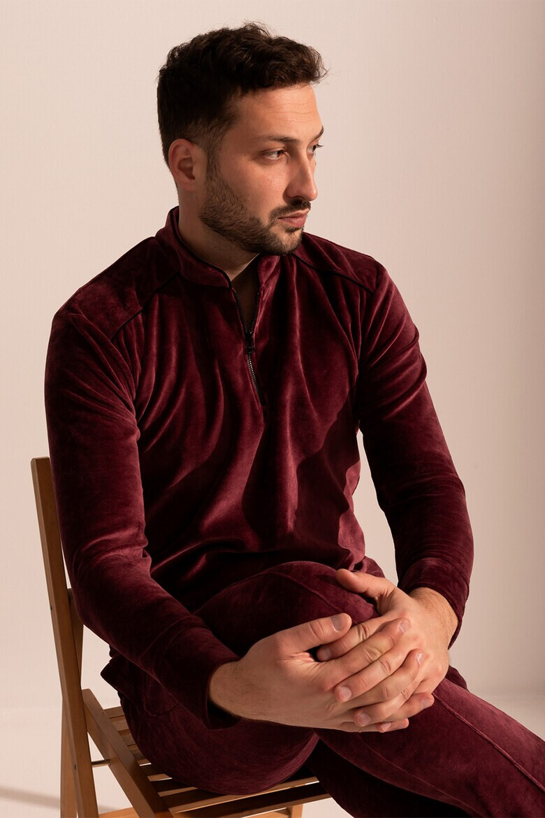 Sofiaman Суитшърт от кадифен модал с цип - Pepit.bg