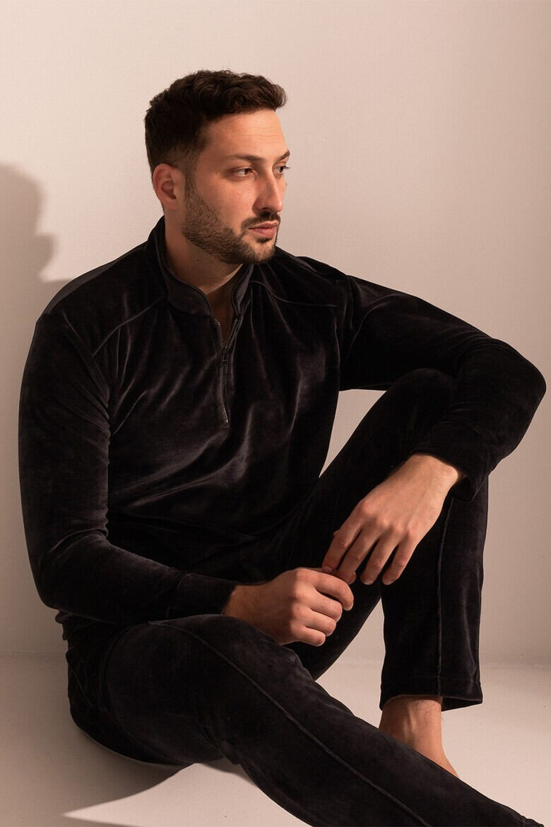 Sofiaman Суитшърт от кадифен модал с цип - Pepit.bg