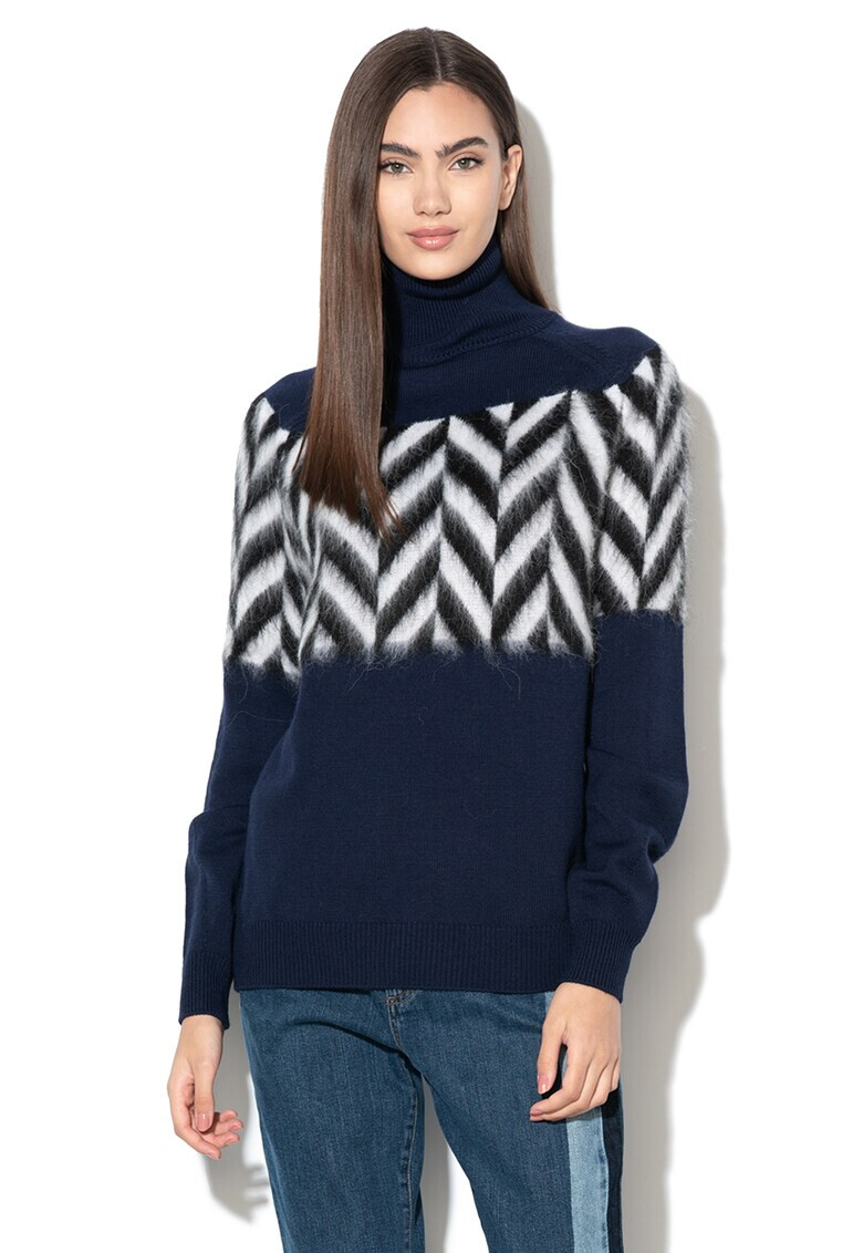 Sportmax Code Пуловер с поло Dallas с вълна - Pepit.bg