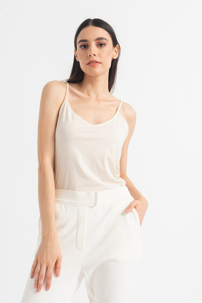 Stefanel Памучен топ с шпиц - Pepit.bg