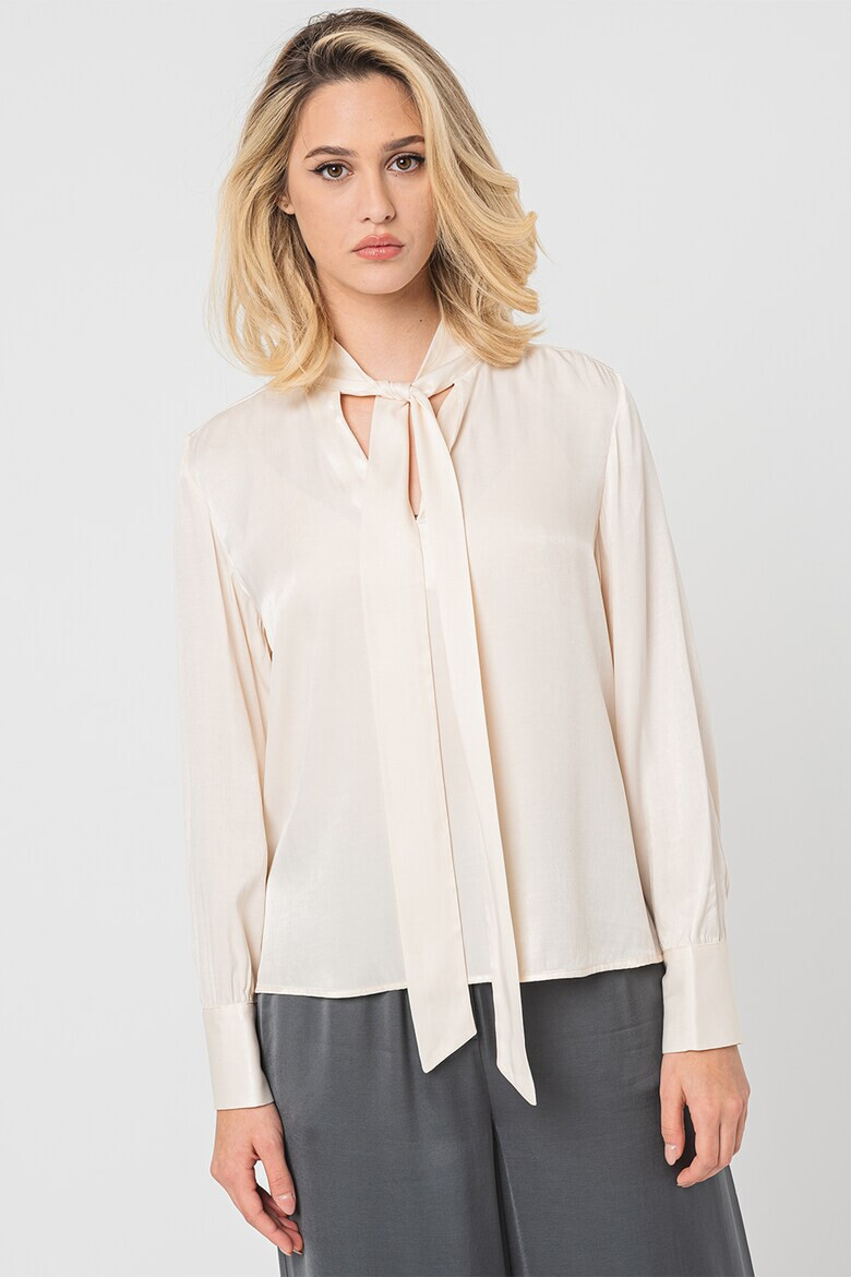 Stefanel Сатинирана блуза с панделка - Pepit.bg