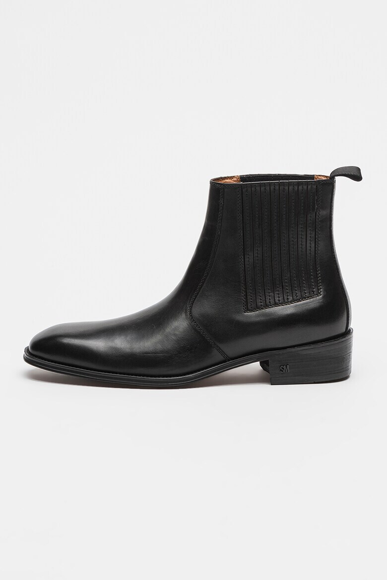 Steve Madden Кожени боти Chelsea Huston - Черен - Pepit.bg
