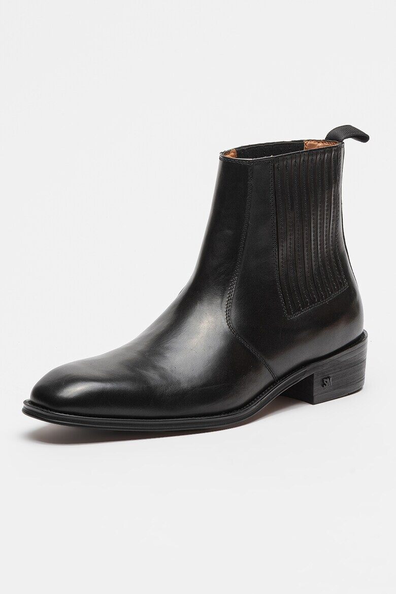 Steve Madden Кожени боти Chelsea Huston - Черен - Pepit.bg