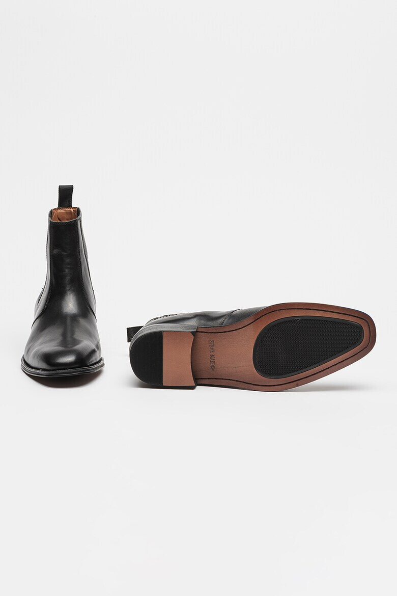 Steve Madden Кожени боти Chelsea Huston - Черен - Pepit.bg