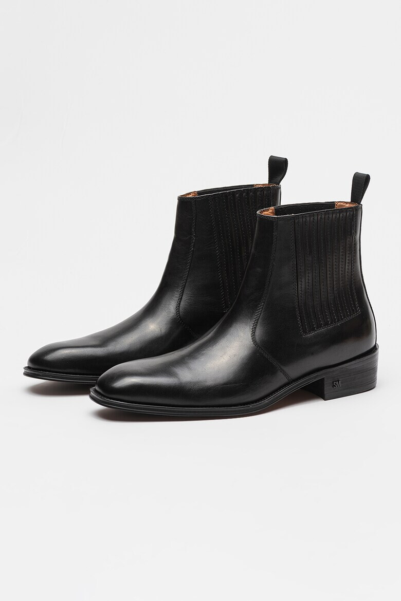 Steve Madden Кожени боти Chelsea Huston - Черен - Pepit.bg