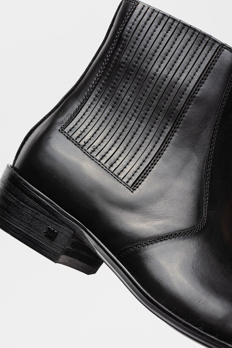 Steve Madden Кожени боти Chelsea Huston - Черен - Pepit.bg