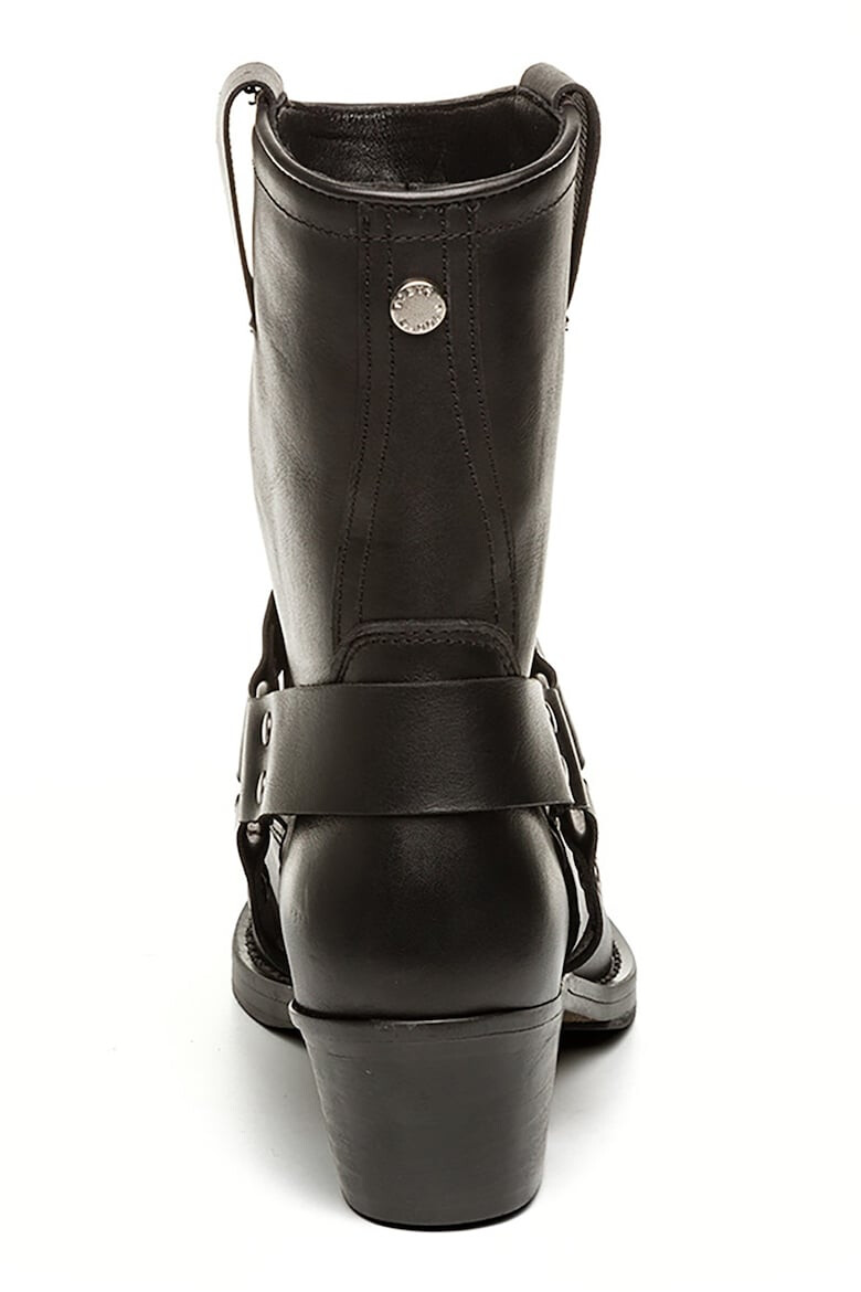 Steve Madden Кожени боти с кубински ток - Черен - Pepit.bg