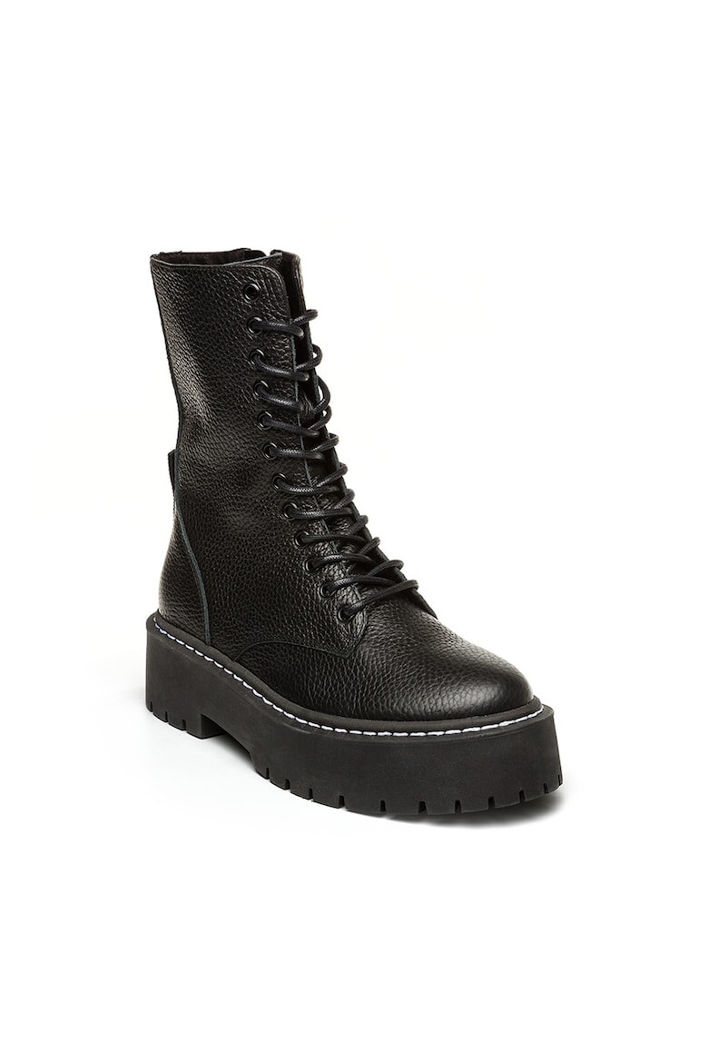 Steve Madden Кожени боти с връзки - Pepit.bg