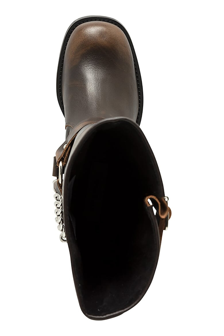 Steve Madden Кожени ботуши с верижка - Pepit.bg