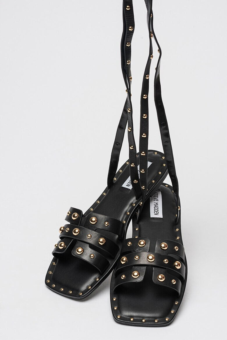 Steve Madden Кожени сандали Trustee - Черен/Сребрист - Pepit.bg