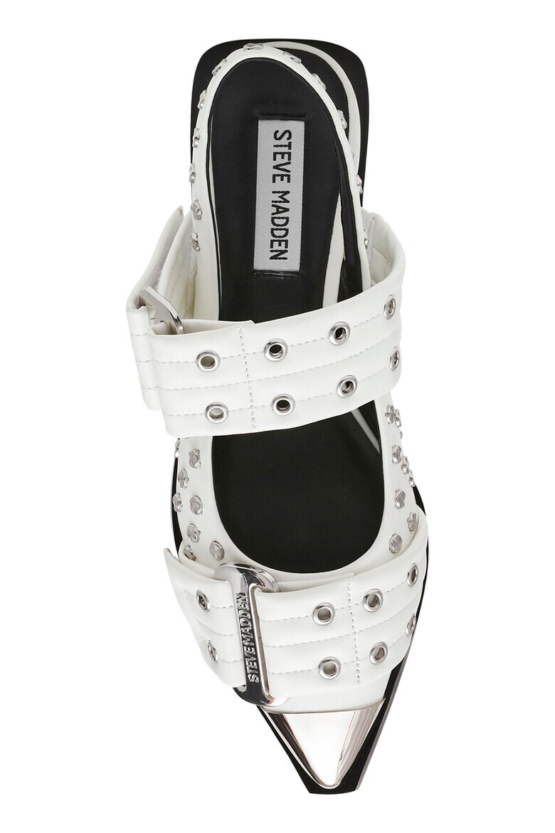 Steve Madden Пантофки с капси - Бял/Сребрист - Pepit.bg