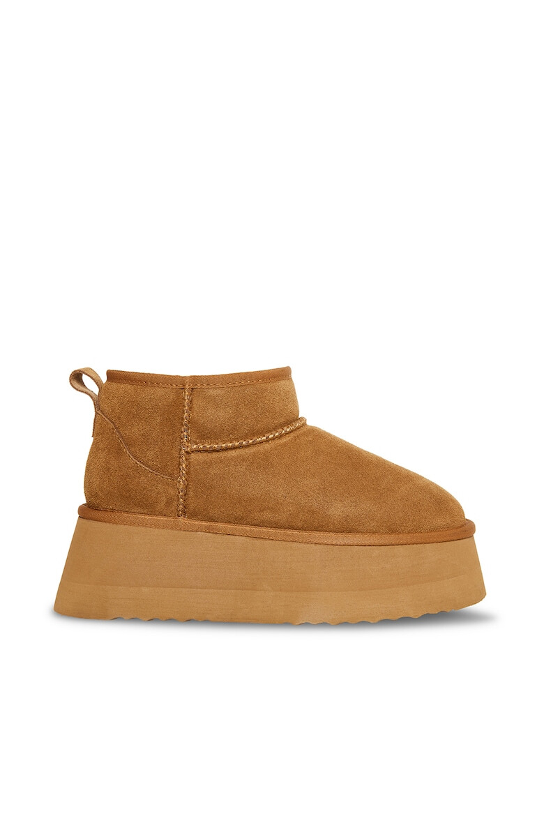 Steve Madden Велурени боти с равна платформа - Светлокафяв - Pepit.bg