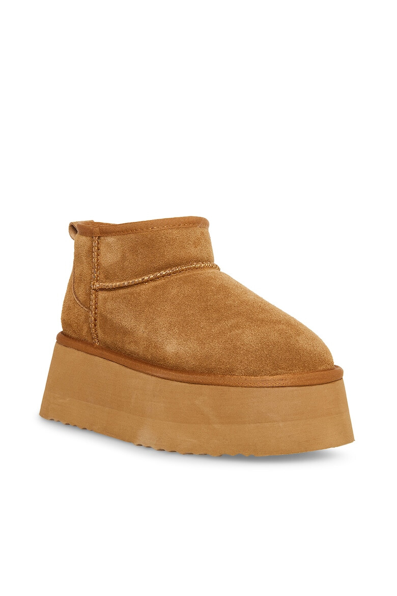 Steve Madden Велурени боти с равна платформа - Светлокафяв - Pepit.bg