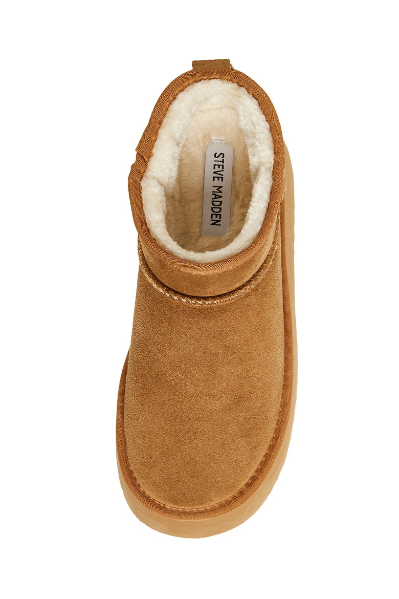 Steve Madden Велурени боти с равна платформа - Светлокафяв - Pepit.bg