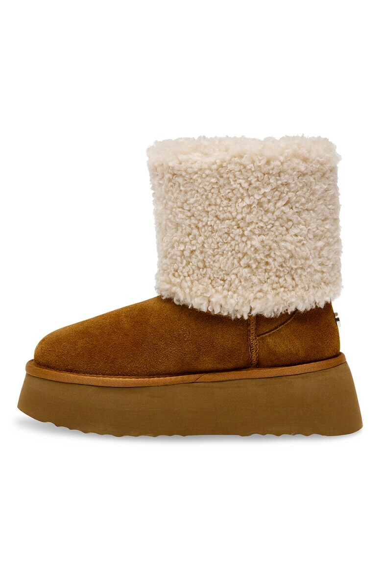 Steve Madden Велурени боти St Moritz - Коняк кафяв/Крем - Pepit.bg