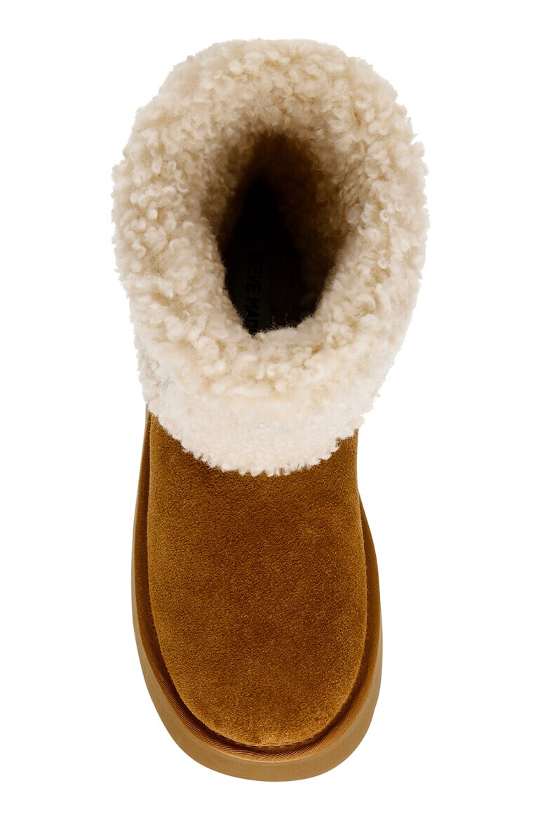 Steve Madden Велурени боти St Moritz - Коняк кафяв/Крем - Pepit.bg