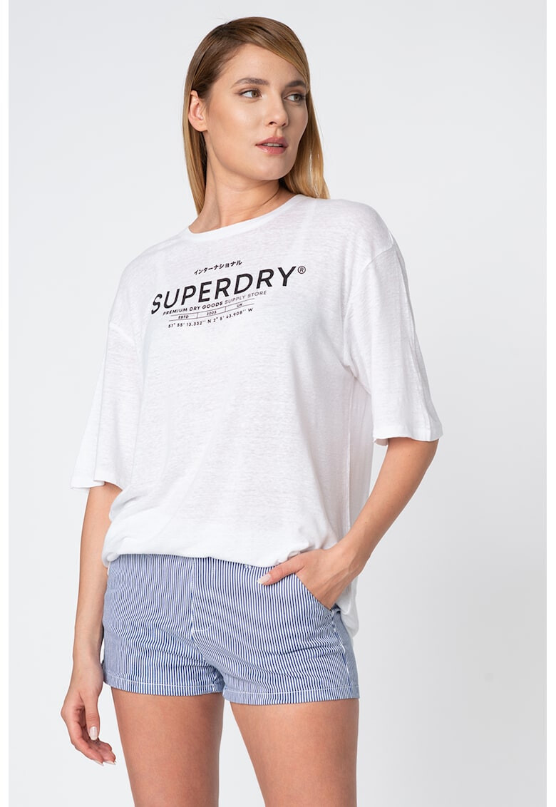 SUPERDRY Блуза с лен и лиосел - Pepit.bg