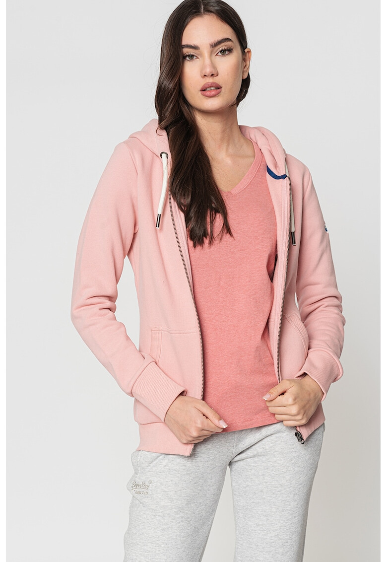 SUPERDRY Худи с цип и лого на гърдите - Pepit.bg