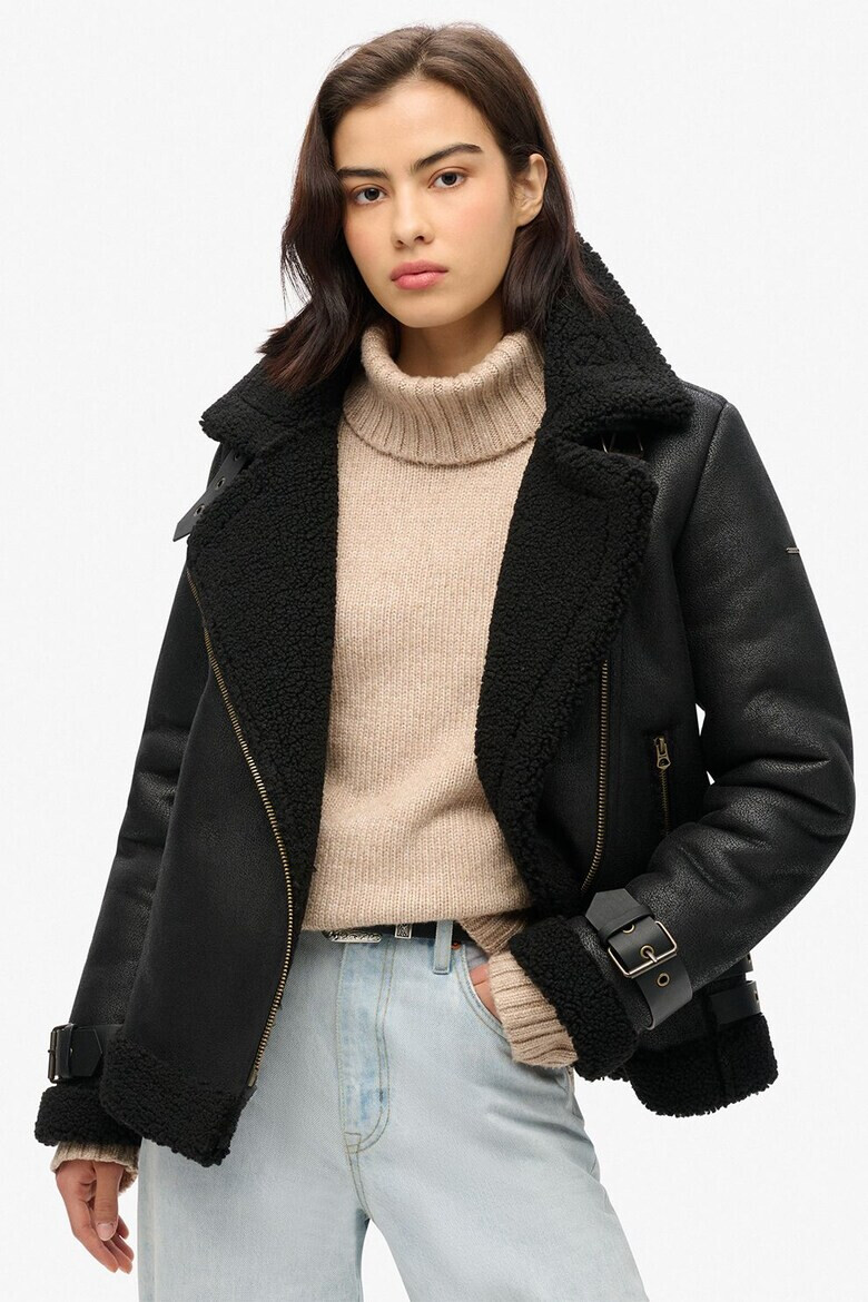 SUPERDRY Яке Aviator от еко пух - Pepit.bg